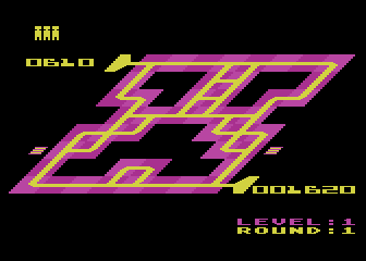 Juice! (Atari 8-bit) screenshot: I finished level 1