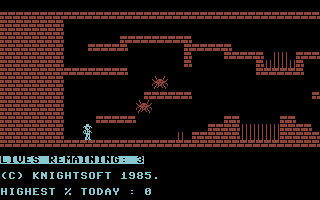 Manic Death Chase (Commodore 16, Plus/4) screenshot: Lets escape