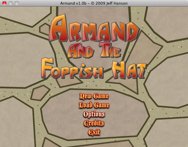 Armand and the Foppish Hat (Macintosh) screenshot: Main menu / title screen