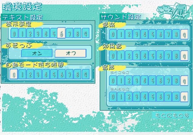 Kokoro no Tobira (PlayStation 2) screenshot: Game settings.