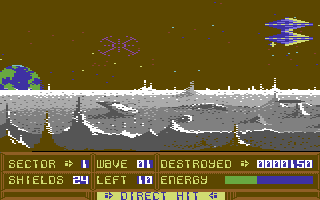 Ciphoid 9 (Commodore 64) screenshot: Destroy the boss.