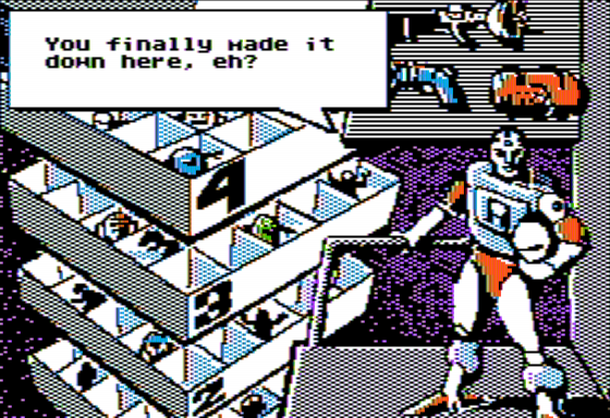 Power Bots (Apple II) screenshot: Meeting your Robot