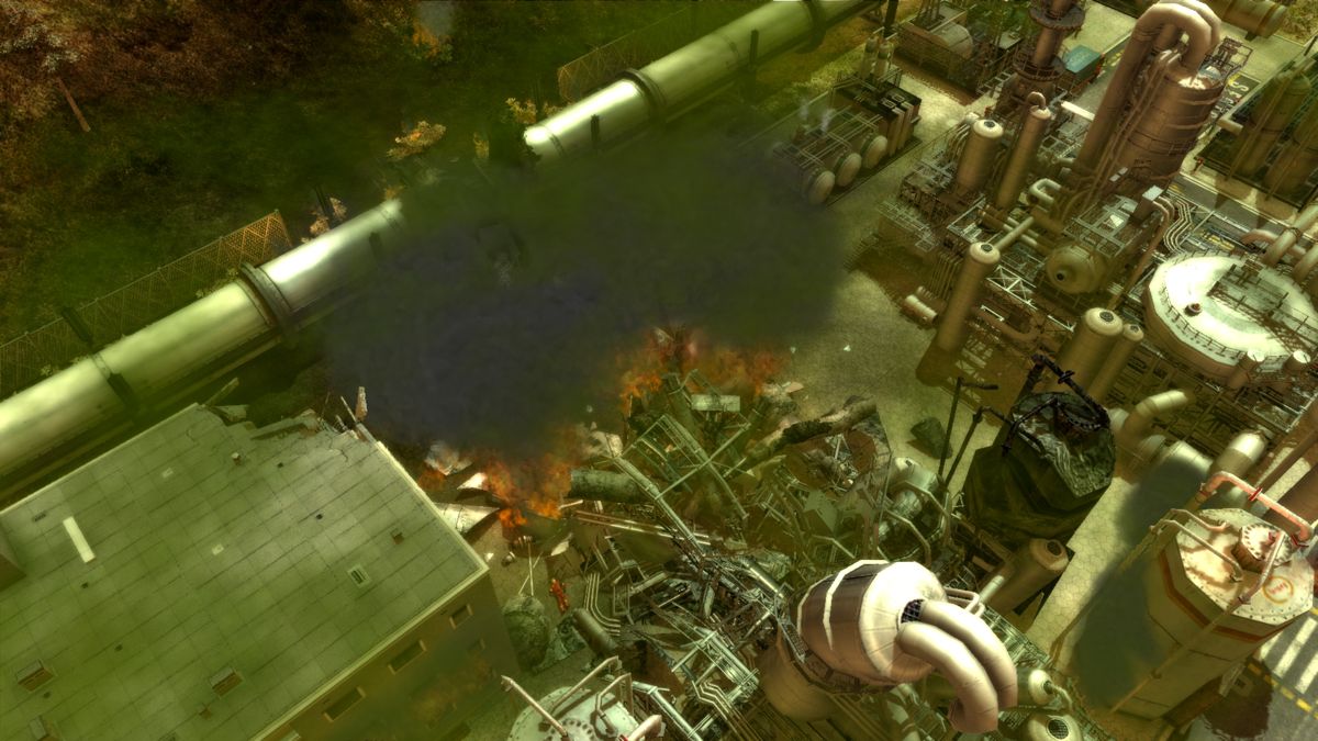 Emergency 2012: Deluxe (Windows) screenshot: Incident at a chemical factory in the first bonus campaign mission of this edition.