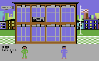 Breakdance (Commodore 64) screenshot: Watch his moves.