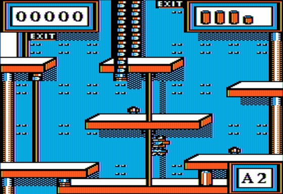 Run for It (Apple II) screenshot: Jumping Through the Maze