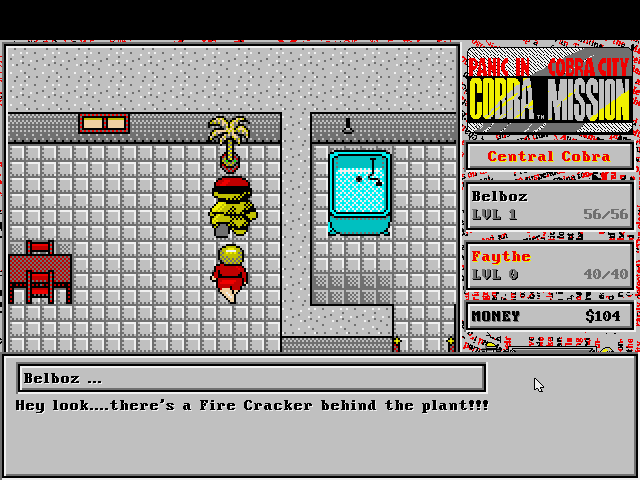 Cobra Mission (DOS) screenshot: Explore every nook and cranny to discover items
