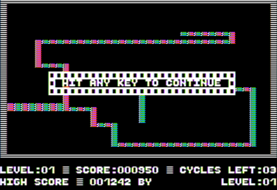 Quasar (Apple II) screenshot: I was Victorious
