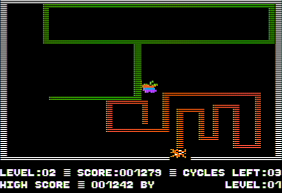 Quasar (Apple II) screenshot: I Crash into the Wall