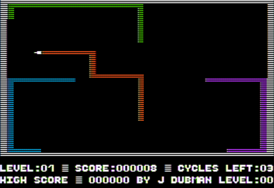Quasar (Apple II) screenshot: controlling the Orange Cycle