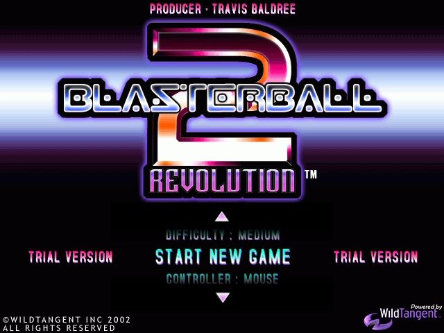Blasterball 2: Revolution (Windows) screenshot: Title screen