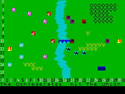 Johnny Reb (ZX Spectrum) screenshot: Move units