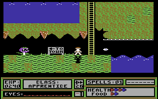 Black Magic (Commodore 64) screenshot: Deeper underground.
