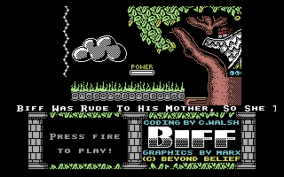 Biff (Commodore 64) screenshot: Title Screen.