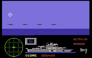Battlestations (Commodore 64) screenshot: Your close to sinking.