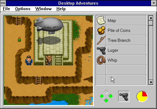 Indiana Jones and his Desktop Adventures (Windows 3.x) screenshot: Some locations aren't accessible on foot...