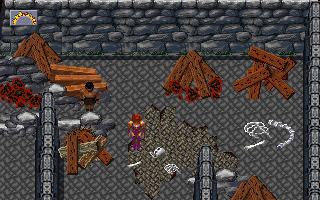 Dark Sun: Wake of the Ravager (DOS) screenshot: You've discovered an entire city beneath a city - the underworld of Tyr. The architecture is quite different here, indeed...