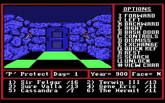 Might and Magic II: Gates to Another World (Commodore 64) screenshot: In-game shot