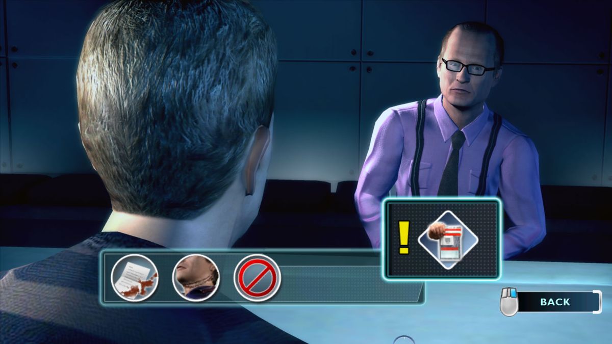CSI: Crime Scene Investigation - Fatal Conspiracy (Windows) screenshot: Interrogating a suspect in the station