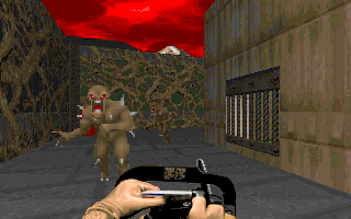 Doom (DOS) screenshot: Primitive weapon but really fun!