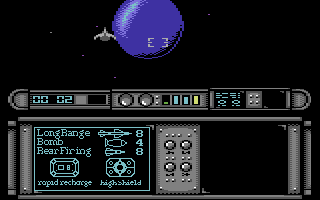 ACE 2088 (Commodore 64) screenshot: Approaching the next planet.