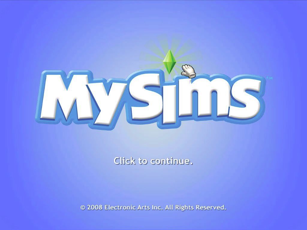 MySims (Windows) screenshot: The game's title screen