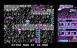 Indiana Jones and the Temple of Doom (DOS) screenshot: A Dangerous Situation (CGA).