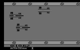 Grand Prix (Atari 2600) screenshot: The game in black and white mode