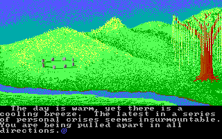 Ultima IV: Quest of the Avatar (DOS) screenshot: Intro: taking a stroll one day, you discover something...
