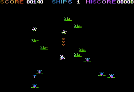 Scavenger (Apple II) screenshot: Firing at an Enemy