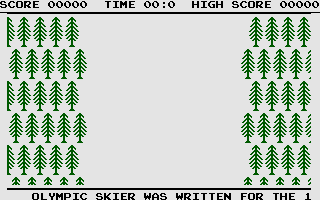 Olympic Skier (Commodore 16, Plus/4) screenshot: Start Screen