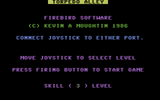 Torpedo Alley (Commodore 16, Plus/4) screenshot: Title Screen