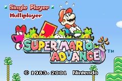 Super Mario Advance (Game Boy Advance) screenshot: Title Screen