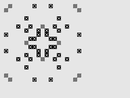 Bumper 7 (ZX81) screenshot: Patterns