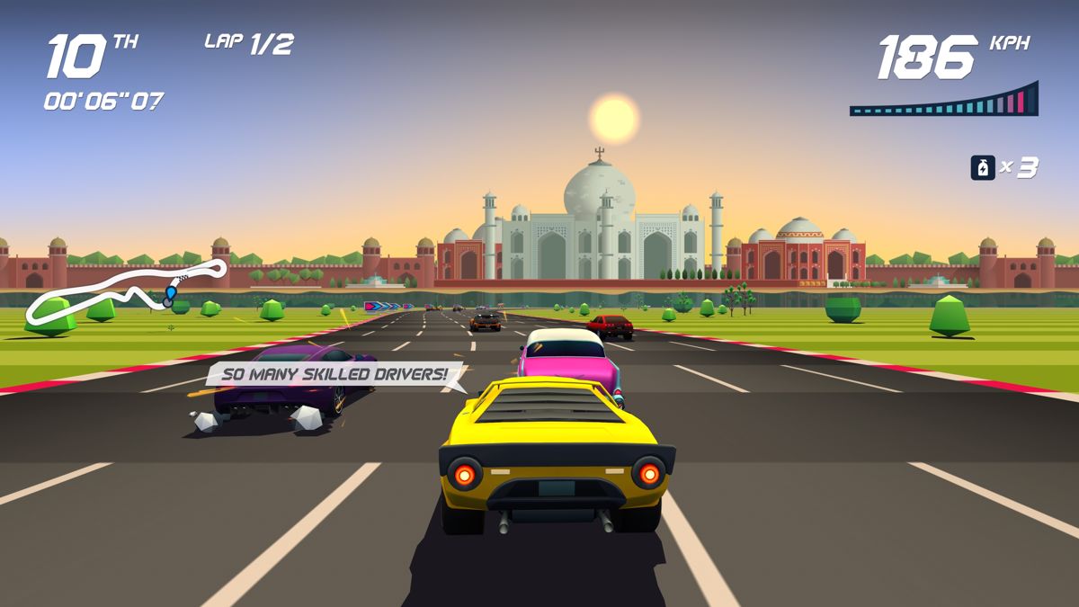 Horizon Chase Turbo: Rookie Series (PlayStation 4) screenshot: Taj Mahal track racing