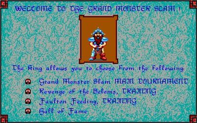 Grand Monster Slam (DOS) screenshot: menu