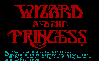 Hi-Res Adventure #2: The Wizard and the Princess (PC Booter) screenshot: title screen (PCjr version)