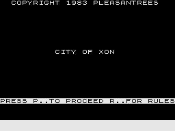 City of Xon! (ZX81) screenshot: Title Screen.