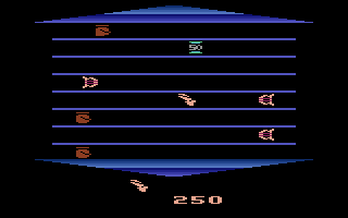 Taz (Atari 2600) screenshot: Gameplay on the first level (European release)