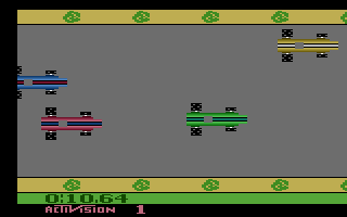 Grand Prix (Atari 2600) screenshot: A race in progress