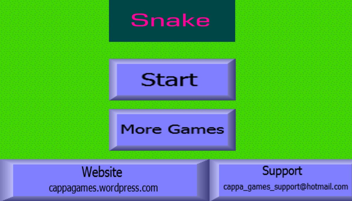 Snake (Windows) screenshot: Main menu