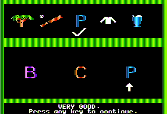 Easy Street (Apple II) screenshot: Purchasing the Letter P