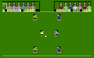 World Cup (Commodore 16, Plus/4) screenshot: Kick-off