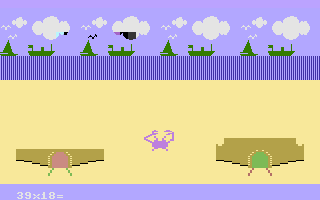 Sandcastles and Paramaths (Commodore 16, Plus/4) screenshot: Sandcastles: Building sandcastles