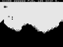 Counter Attack (ZX81) screenshot: Bombing the surface.