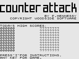 Counter Attack (ZX81) screenshot: Title Screen.
