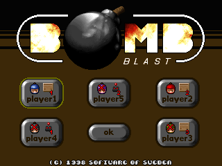 Bomb Blast! (DOS) screenshot: Battle mode setup (v0.9).