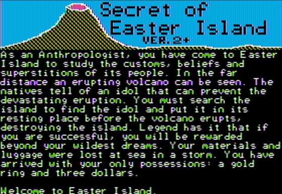 Secret of Easter Island (Apple II) screenshot: Introduction