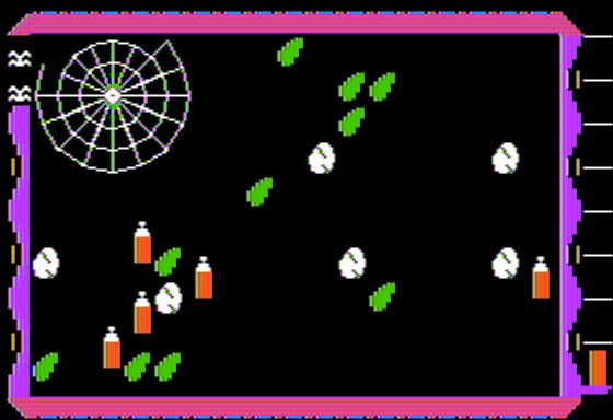 Spider Raid (Apple II) screenshot: Caught a Fly