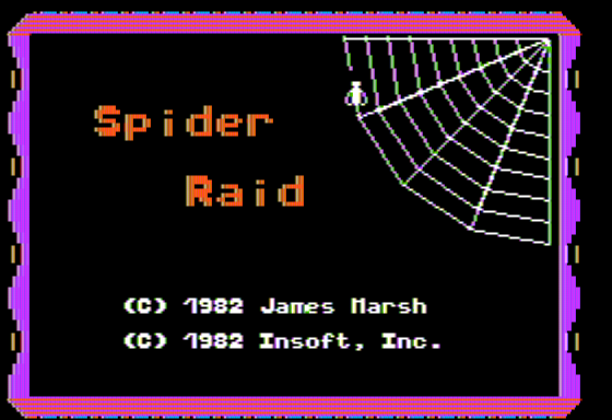 Spider Raid (Apple II) screenshot: Title Screen