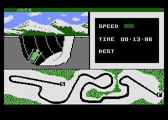 Winter Events (Atari 8-bit) screenshot: Bobsleigh